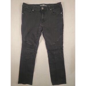 Xray Jeans Mens 32x30 Black Moto Skinny Jeans Ribbed Biker Stretch Streetwear